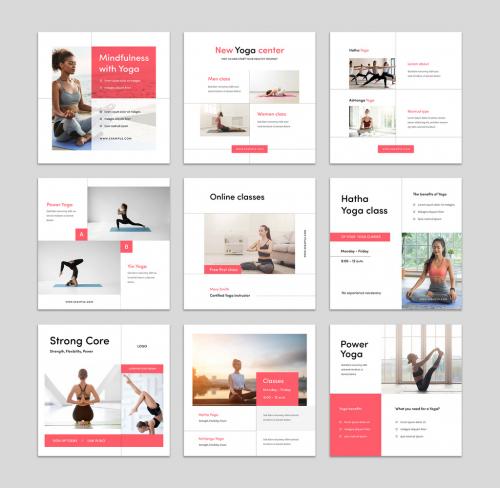 Yoga Class Advert Layouts for Social Media