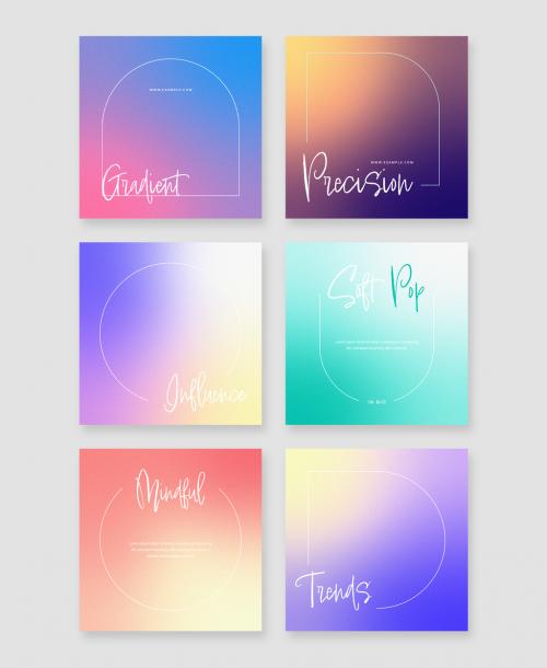 Soft Design Layouts with Pastel Gradients and White Typography