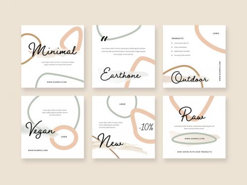 Minimal Earth Tone Social Layouts with Organic Shapes