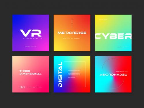 Futuristic Social Layouts with Gradient Backgrounds