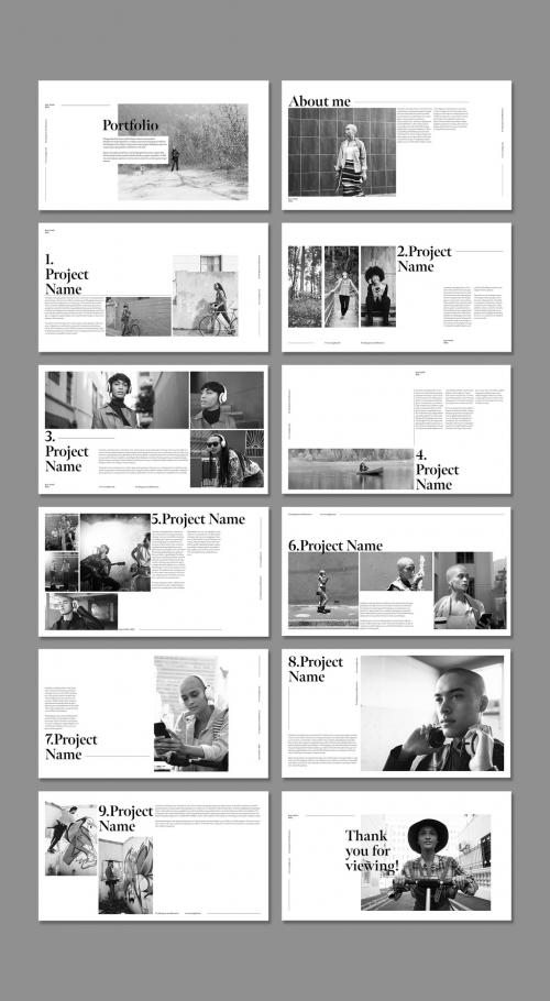 Black and White Portfolio Layout