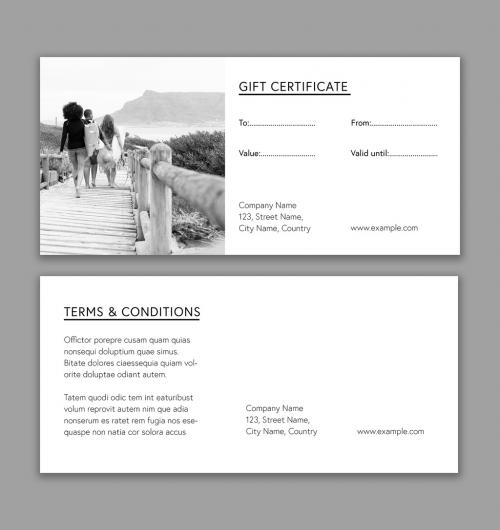 Minimal Black and White Gift Certificate