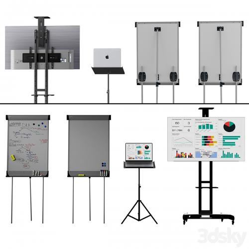 Office presentation set 1// Macbook air 2022 / OLED65CXRLA LG CX 65 4K Smart OLED/Marker board magnetic partition flipchart