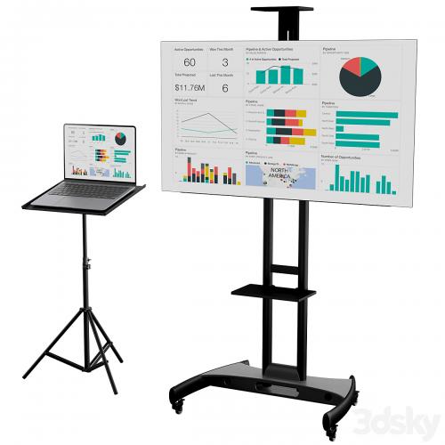 Office presentation set 1// Macbook air 2022 / OLED65CXRLA LG CX 65 4K Smart OLED/Marker board magnetic partition flipchart