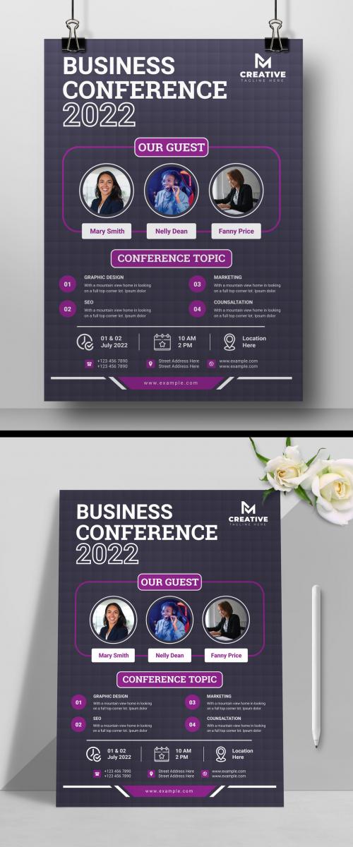 New Year Business Conference Flyer Poster Layout