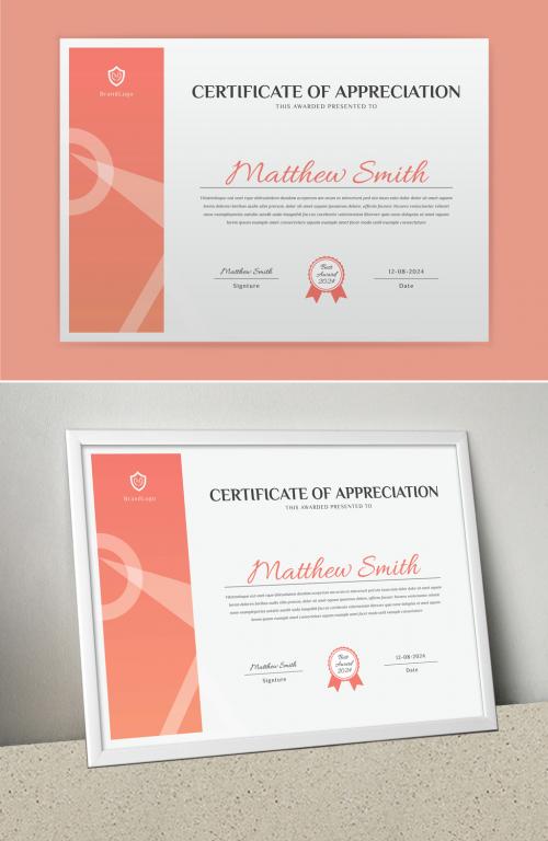 Certificate Layout with Gradient Accent
