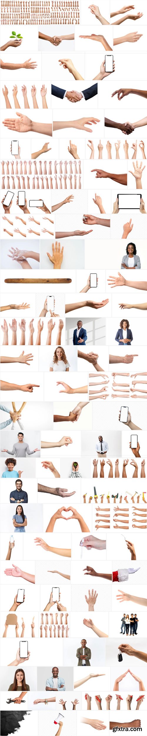 Hand on White Background 100xJPG