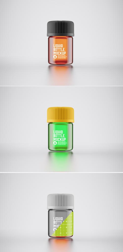 Amber Glass Cosmetic Bottle Mockup