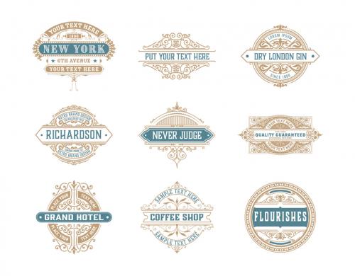 Pack of 9 Logos and Badges