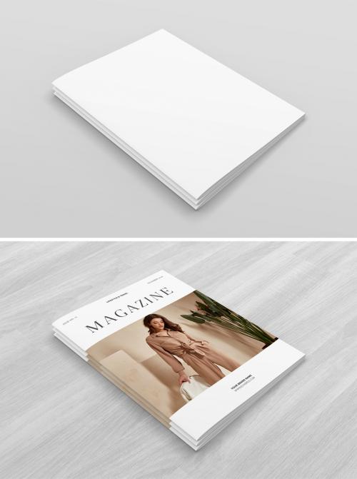 Stack of Magazines Mockup