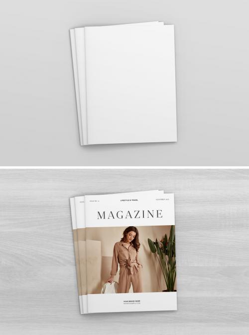 Top View Magazines Mockup