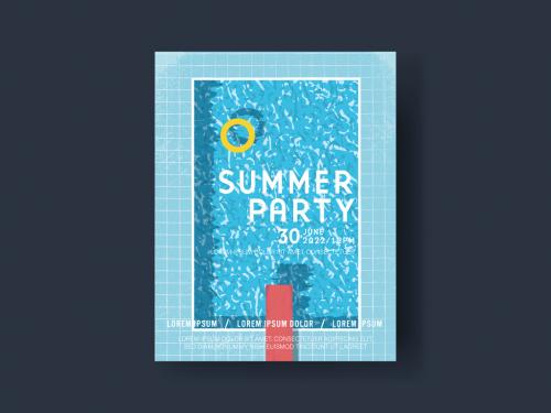 Summer Vintage Pool Party Poster