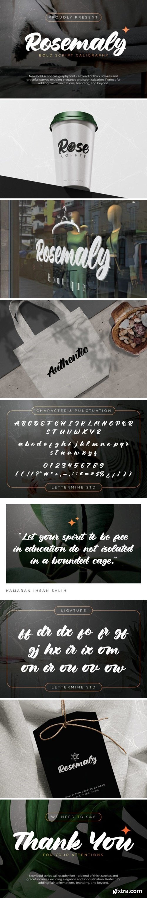 CM - Rosemaly - Script Font 92451222