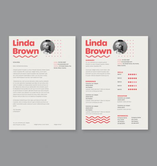 Resume Layout with Red Accent