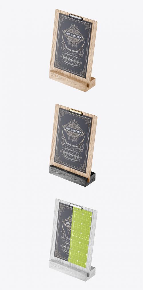 Wooden Menu Board Mockup