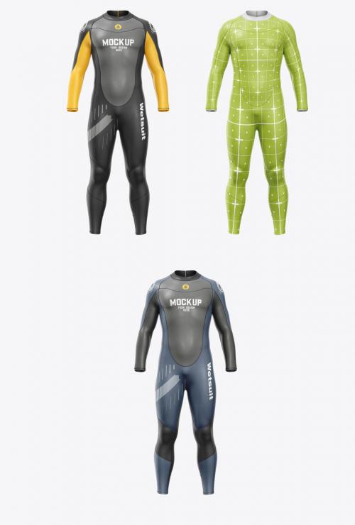 Men’S Full Wetsuit Mockup