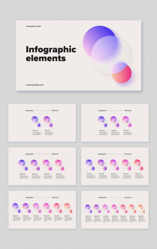 Glass Circular Infographic from 2 to 7 Steps