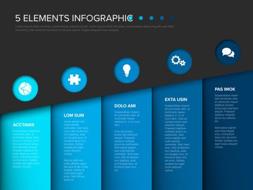 Five Blue Steps Elements Columns Layout