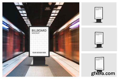 Billboards on Underground Subway Mockup Collections #6 14xPSD