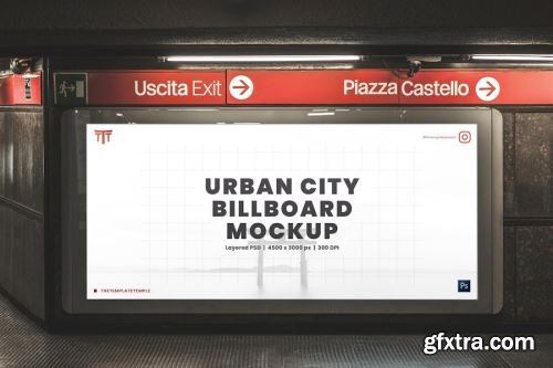 Billboards on Underground Subway Mockup Collections #6 14xPSD