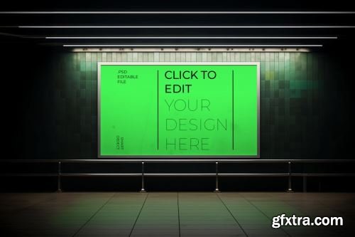 Billboards on Underground Subway Mockup Collections #6 14xPSD