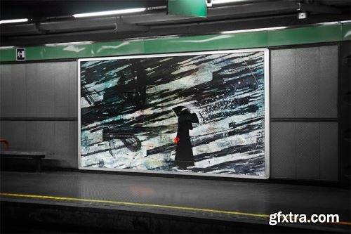 Billboards on Underground Subway Mockup Collections #6 14xPSD