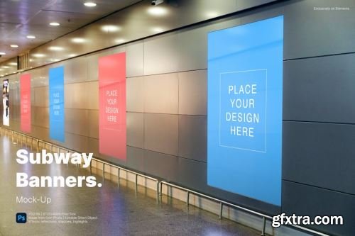 Billboards on Underground Subway Mockup Collections #6 14xPSD