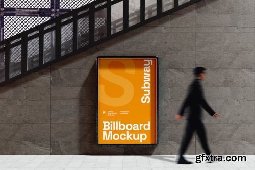 Billboards on Underground Subway Mockup Collections #6 14xPSD