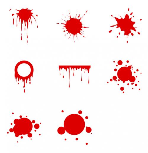 Vector Collection of Ink Blots Spatters and Drops