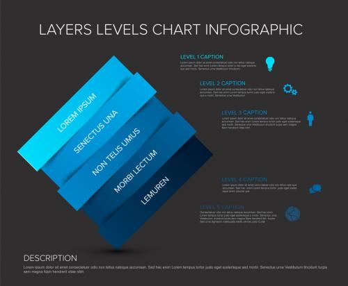 Blue Diagonal Layers Levels Infographic Layout