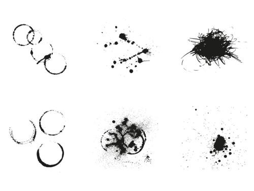 Vector Collection of Ink Doodle Spatters and Drops