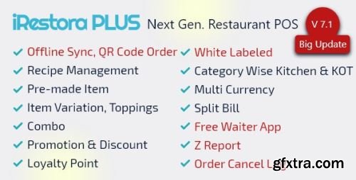 CodeCanyon - iRestora PLUS - Next Gen Restaurant POS v7.1 - 23033741 - Nulled