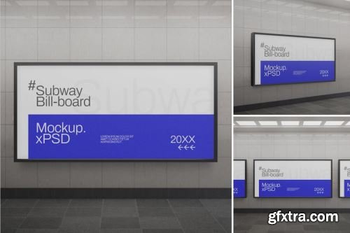 Billboards on Underground Subway Mockup Collections #1 13xPSD