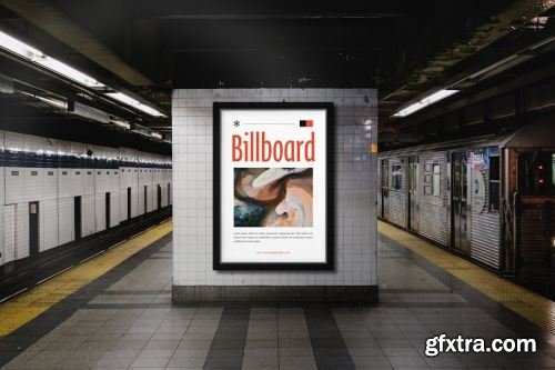 Billboards on Underground Subway Mockup Collections #1 13xPSD