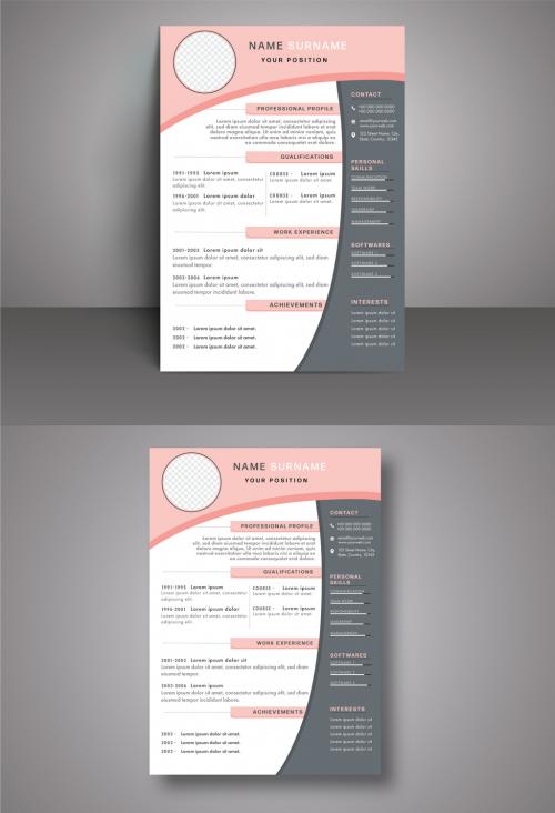 Creative Field Resume CV Design with Placeholder