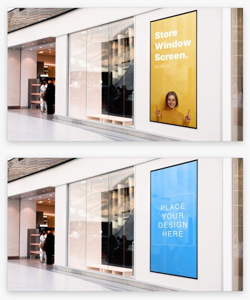 Brand Store Window Screen Banner Mock-Up