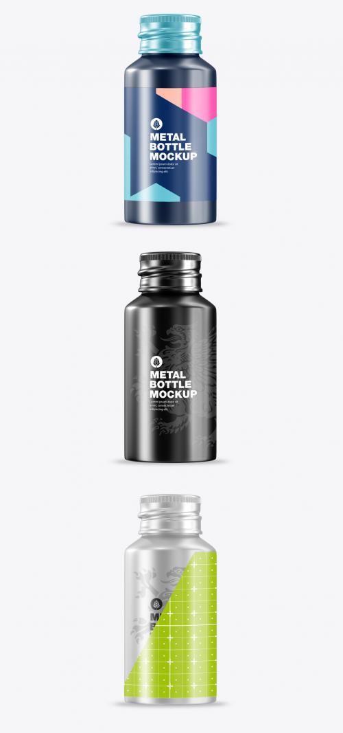 Metallic Cosmetic Bottle Mockup