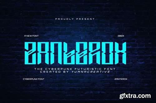 Zanterox - Cyberpunk Futuristic Font 7SZK3CM