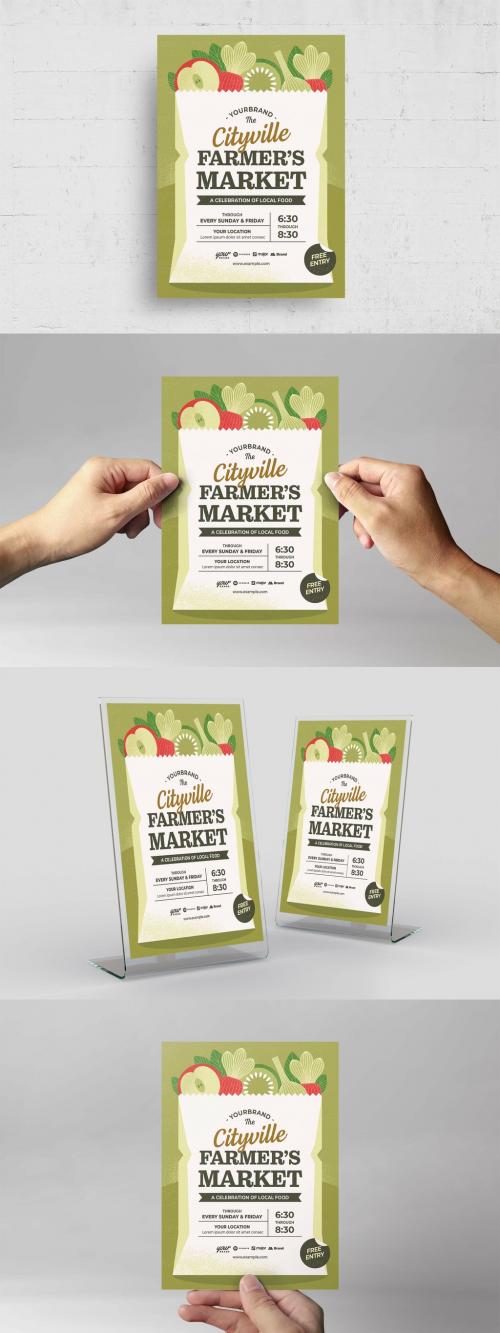 Organic Farmers Market Flyer Poster Layout