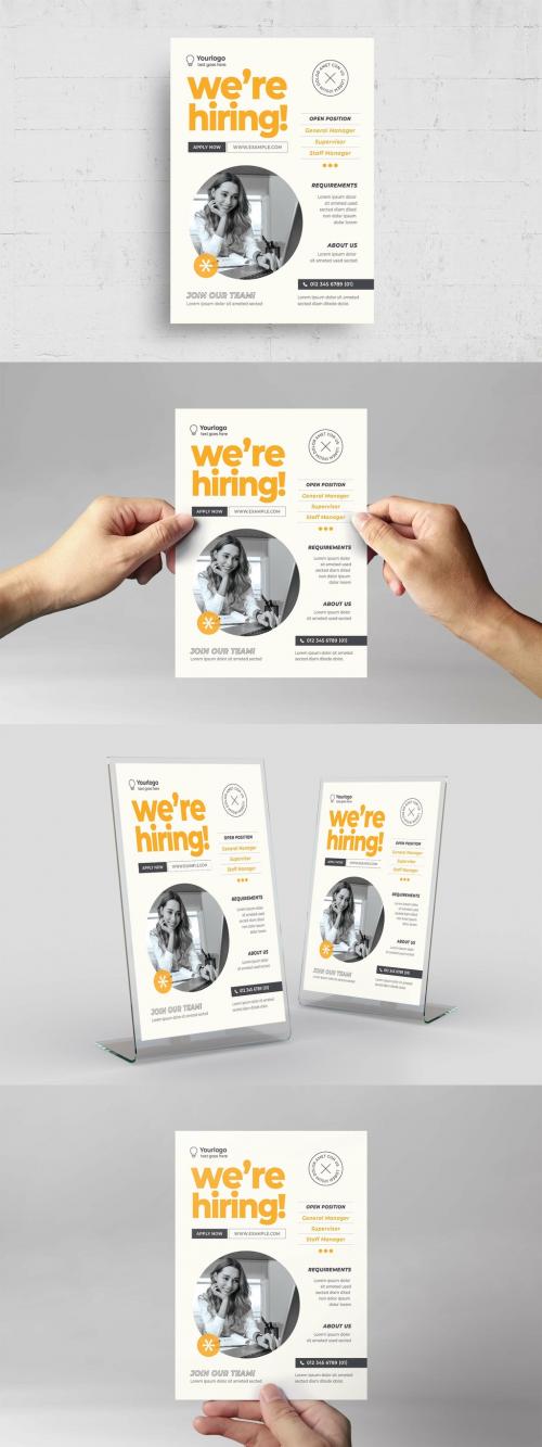 Job Vacancy Were Hiring Flyer Poster Layout