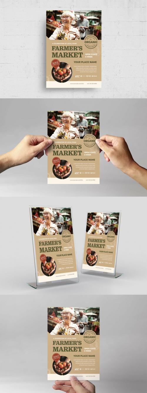 Modern Farmers Market Flyer Poster Layout