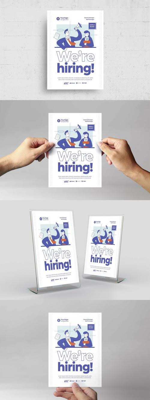 Modern We Are Hiring Flyer Layout