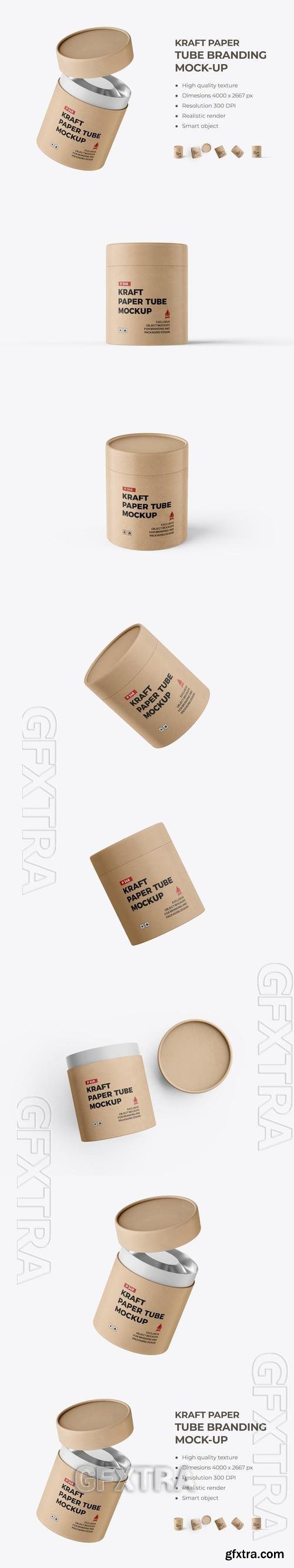 Kraft Paper Tube Branding Mockup 8NDP58A