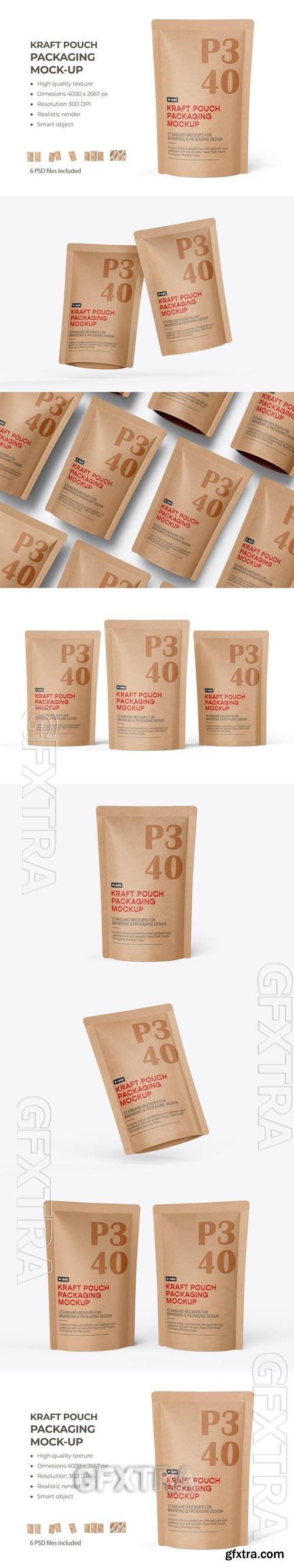 Brown Kraft Pouch Packaging Branding Mockup MS79HC3