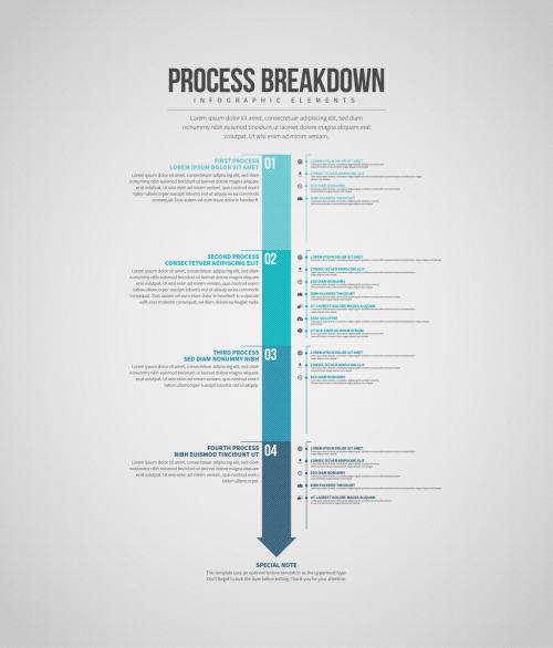 Downward Process Breakdown Infographic