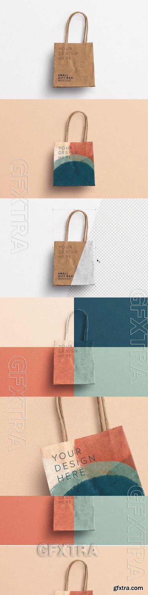 Small Gift Paper Bag Mockup GJXL7S3