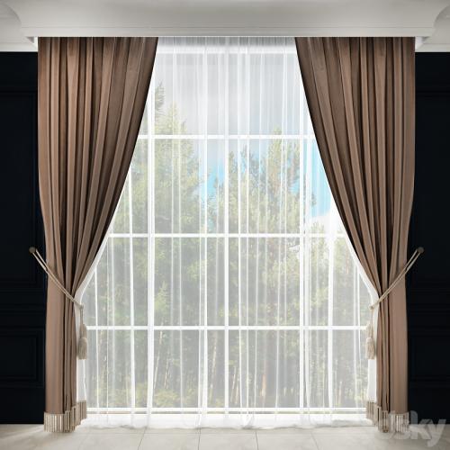 Curtain with fringes and pickup