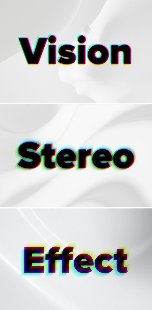 Stereoscopic 3D Text Effect