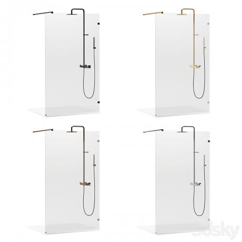 Arblu Walk-in Separet Elite shower enclosures + Paffoni shower systems