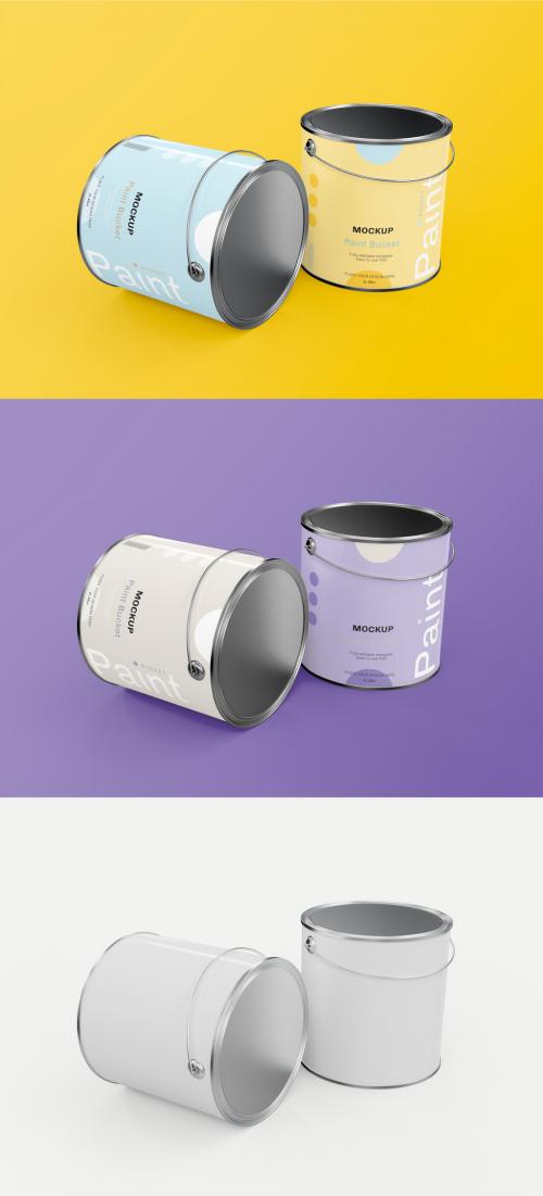 Two Paint Bucket Mockup